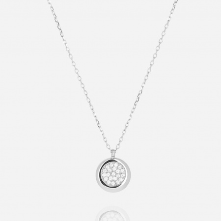COLLIER-COURT-ACIER-38+5cm-zirconium sertis