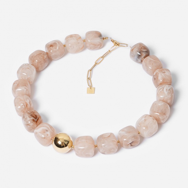 COLLIER-COURT-ACIER DORE-40+5cm-r�ine