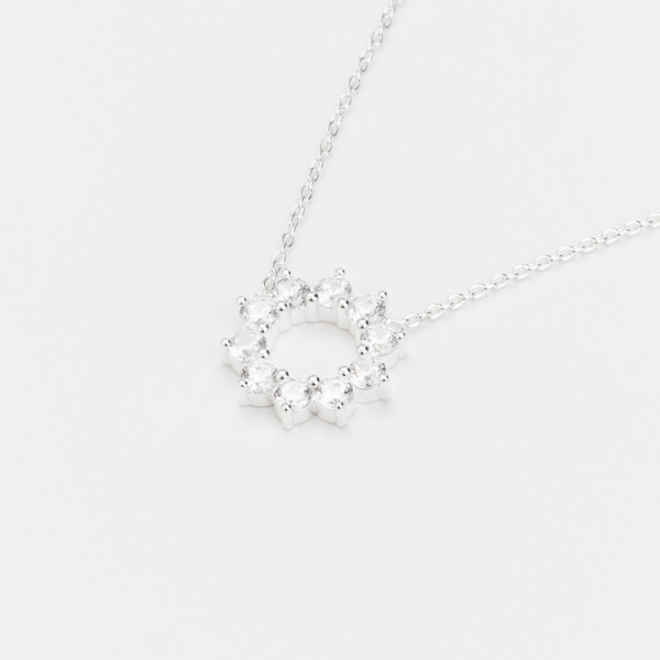 Collier en Argent - Fleur de strass