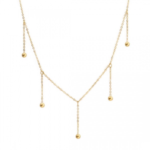 COLLIER Epsillon ACIER DORE 38+5cm