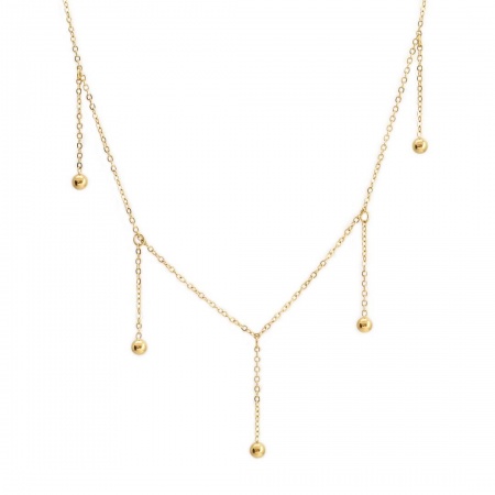 COLLIER Epsillon ACIER DORE 38+5cm