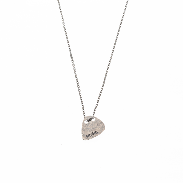 COLLIER MEDIATOR MUSIC MARTELE SUR CHAINE ARGENT VIEILLI - Homme