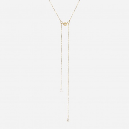 COLLIER MEDIUM ACIER DORE Zirconium