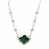 COLLIER-NECKLACE - DORE vert - gold green - AVENTURINE 38cm+5