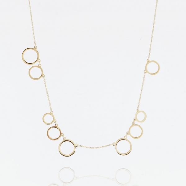 COLLIER Pluie ACIER DORE 40+5cm