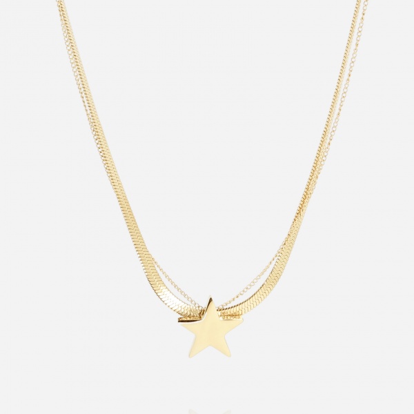 COLLIER-Ueda-ACIER DORE-35+8cm