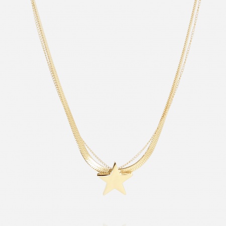 COLLIER-Ueda-ACIER DORE-35+8cm