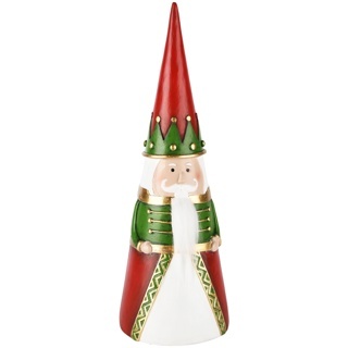 C&ocirc;ne P&egrave;re No&euml;l, vert/rouge, r&eacute;sine, 12x12x33cm