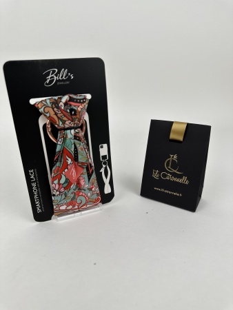 Cordon ruban de téléphone KHAKI motif 1