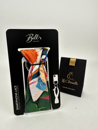 Cordon ruban de téléphone TANGERINE motif 2