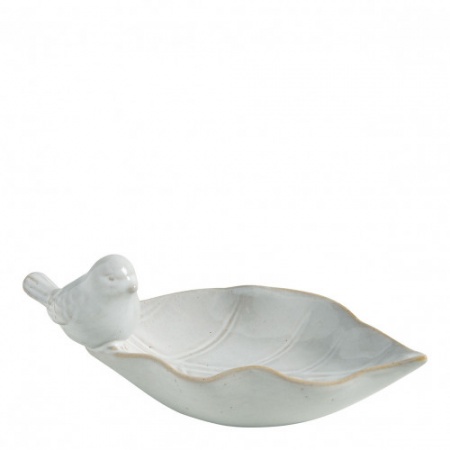 Coupelle Duo d\'oiseaux en Grés Blanc