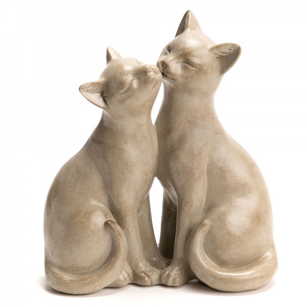 COUPLE CHAT BISOU CREME