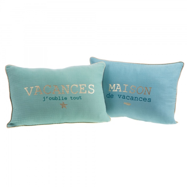 COUSSIN VACANCES  40X60 Vacances j\'oublie tout