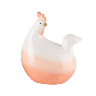 Déco Poule BLANC ET PECHE