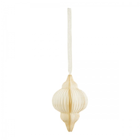 Décor à suspendre pour noel en papier pliable - goutte blanche