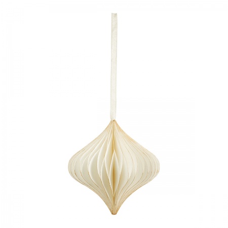 Décor à suspendre pour noel en papier pliable - Losange blanc