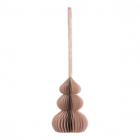 Décor à suspendre pour noel en papier pliable - Sapin Rose