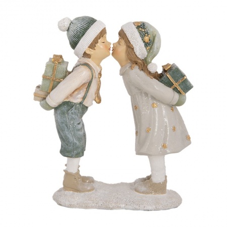 Decoration de Noel Enfants Beige Vert 15x6x18 cm
