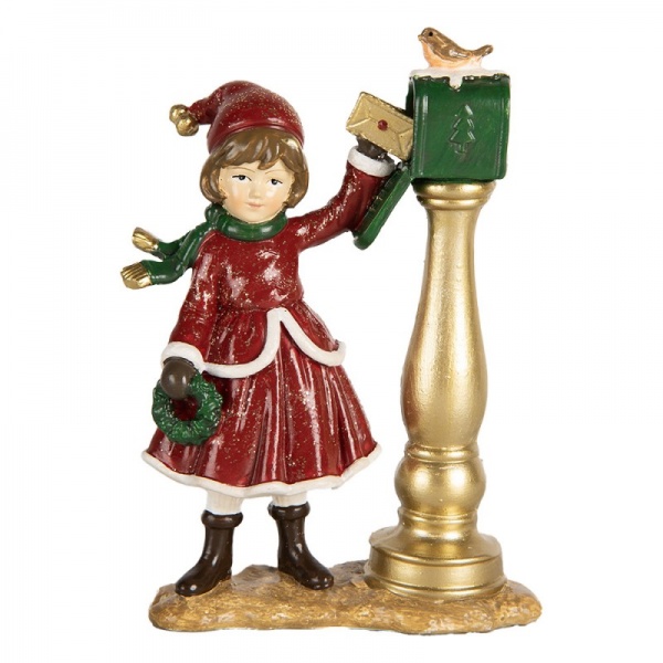 Decoration Enfant � boite aux lettres Rouge Vert 8x4x12 cm