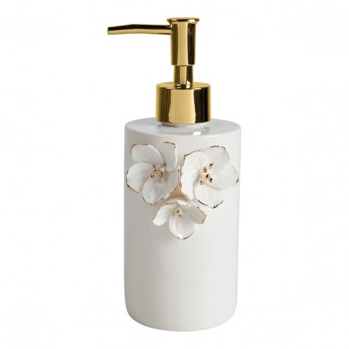 Distributeur de savon Amour de Fleurs c�ramique blanc