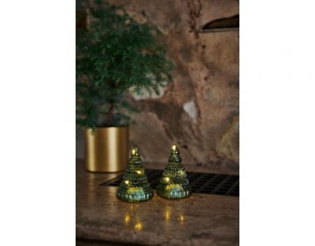 Duo de petits Sapins lumineux en verre soufflé LUCY