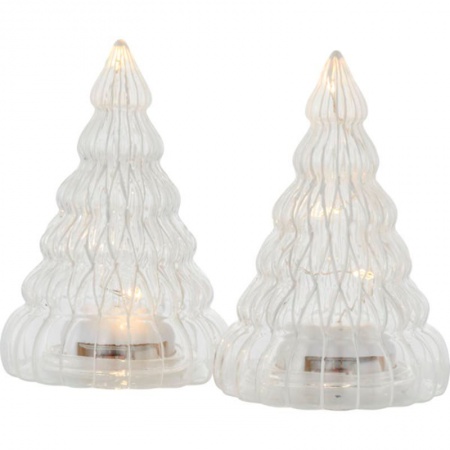 Duo de petits Sapins lumineux en verre soufflé LUCY