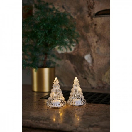 Duo de petits Sapins lumineux en verre soufflé LUCY