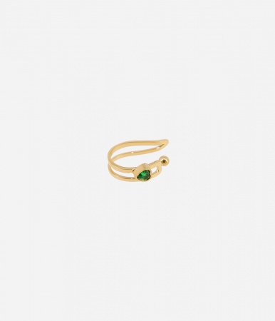 EARCUFF-ACIER DORE-Zirconium-d10mm - à l\'unité