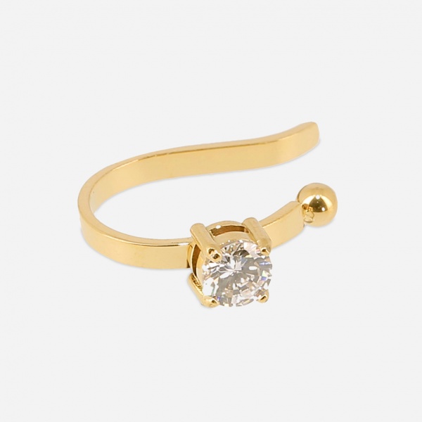 EARCUFF-ACIER DORE-Zirconium-d10mm - � l\'unit�
