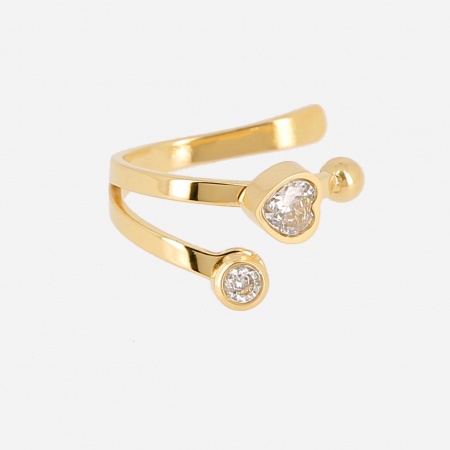 EARCUFF-ACIER DORE-Zirconium vert-d10mm - à l\'unité