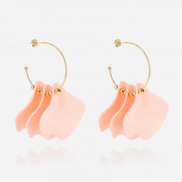 EARRINGS HOOP GOLD STEEL D:1.2*35mm L:68mm