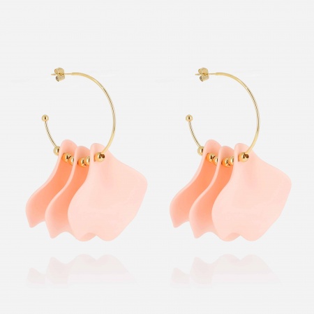 EARRINGS HOOP GOLD STEEL D:1.2*35mm L:68mm
