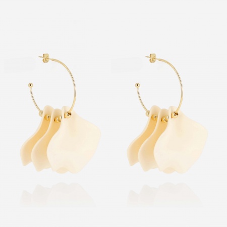 EARRINGS HOOP GOLD STEEL D:1.2*35mm L:68mm