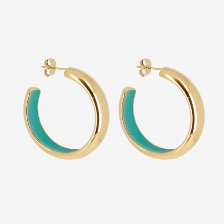 EARRINGS HOOP GOLD STEEL