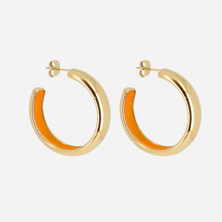 EARRINGS HOOP GOLD STEEL