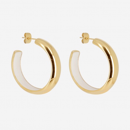 EARRINGS HOOP GOLD STEEL