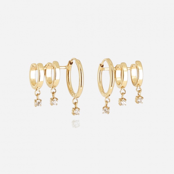 EARRINGS Leti GOLD STEEL 17x13mm