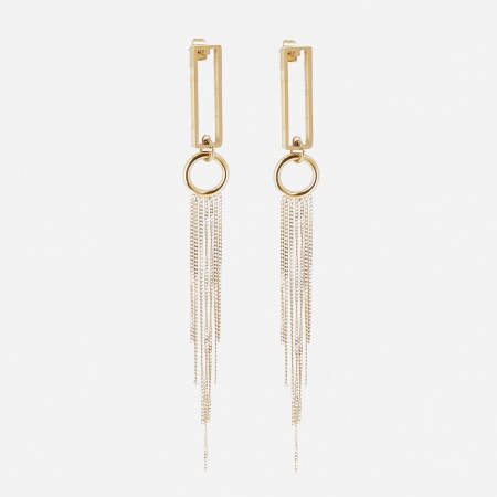 EARRINGS LONG GOLD STEEL