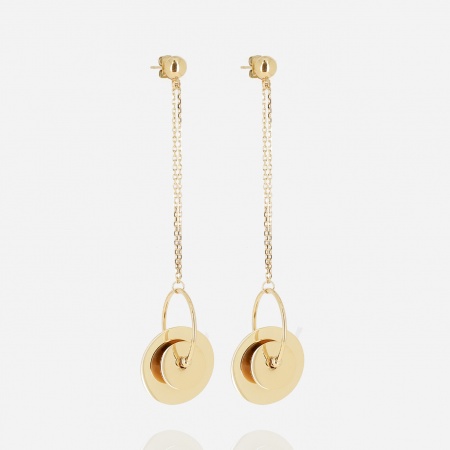 EARRINGS LONG GOLD STEEL