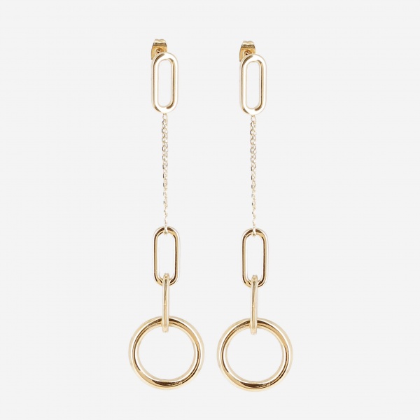 EARRINGS LONG GOLD STEEL
