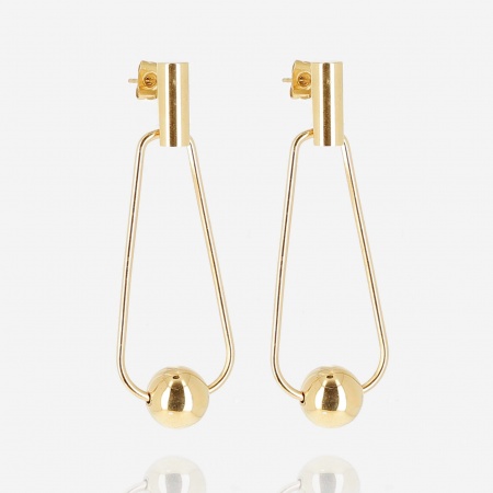 EARRINGS LONG GOLD STEEL