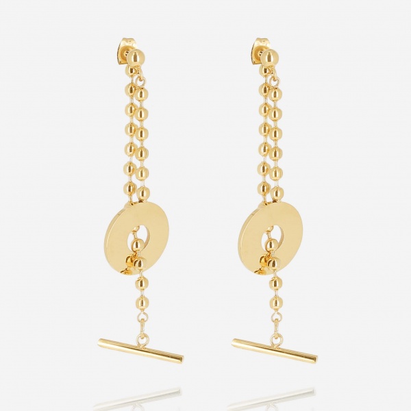 EARRINGS LONG GOLD STEEL