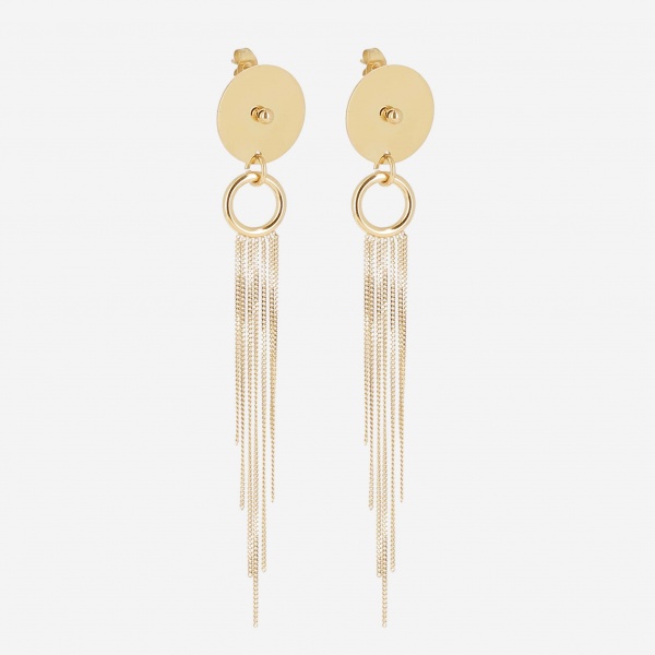 EARRINGS LONG GOLD STEEL