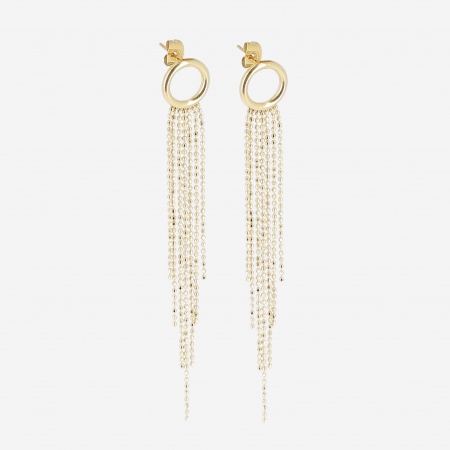 EARRINGS LONG GOLD STEEL