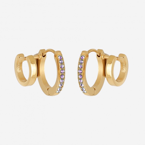 EARRINGS MULTI GOLD STEEL