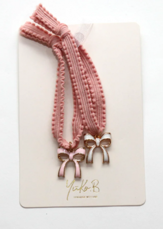 Elastiques à cheveux Bow tie joli nud duo