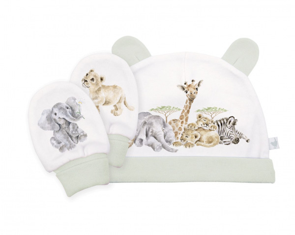 Ensemble chapeau et mitaines \ Petite savane\ 