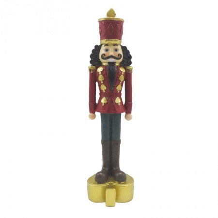 Figurine Casse-noisette 24 cm Rouge Vert Polyrésine Décoration de Noël