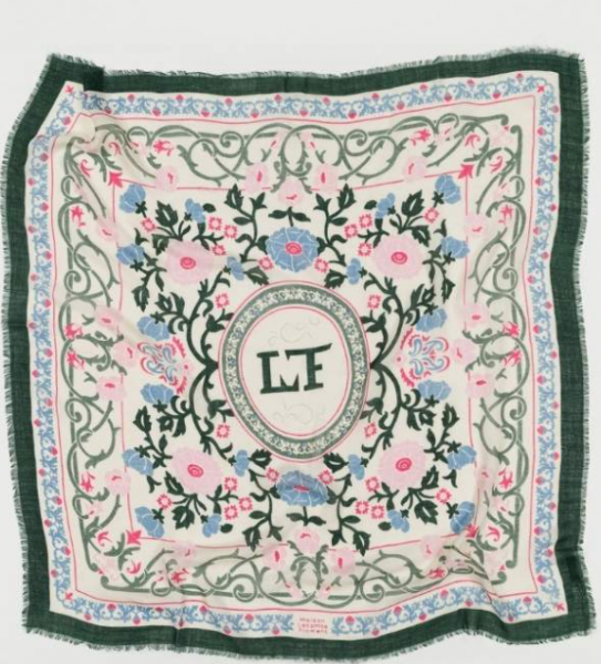 Foulard  Marie Antoinette Laine et Soie vert