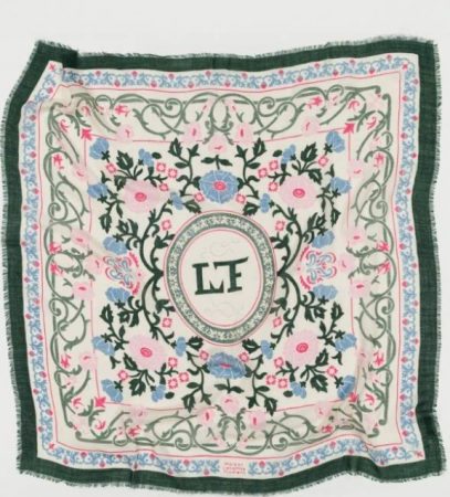 Foulard  Marie Antoinette Laine et Soie vert